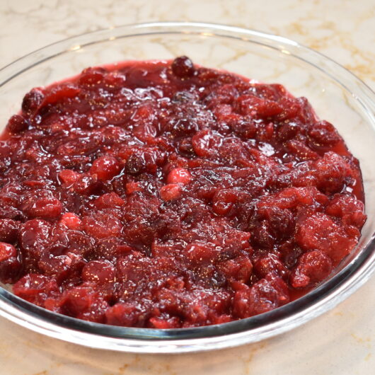 Zesty Cranberry Sauce and delicious Pan Gravy for our first Thanksgiving.