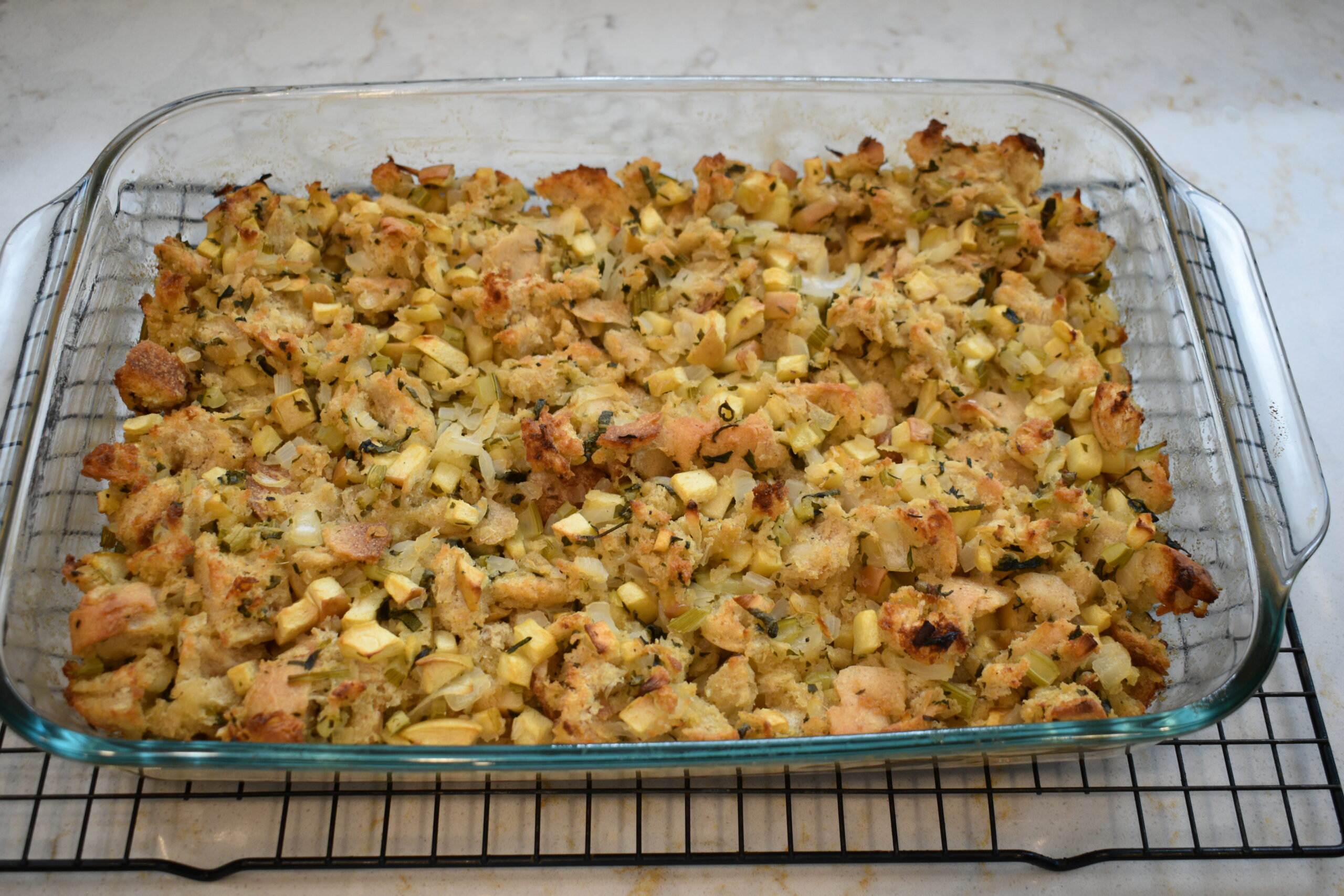 Home cooked fresh bread dressing.